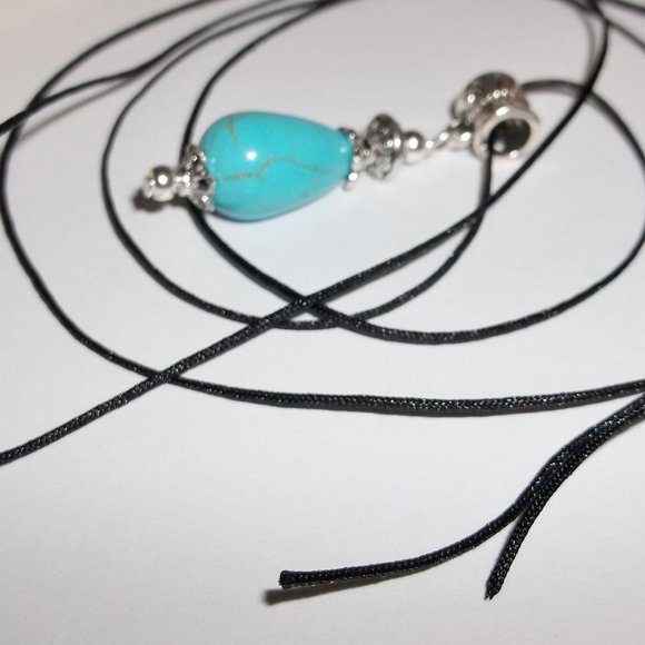Turquoise Blue Necklace Adjustable Handmade 5163 - Picture 5 of 9